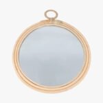 Miroir Rond Rotin Salle de Bain | AIGUE-MARINE